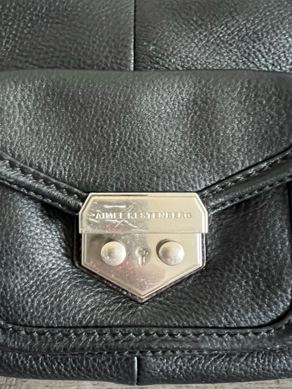 Aimee Kestenberg Black Quilted Leather Moto Shoulder Bag - Picture 2 of 10